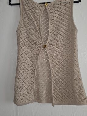 Meshki Beige Crochet Knit Set